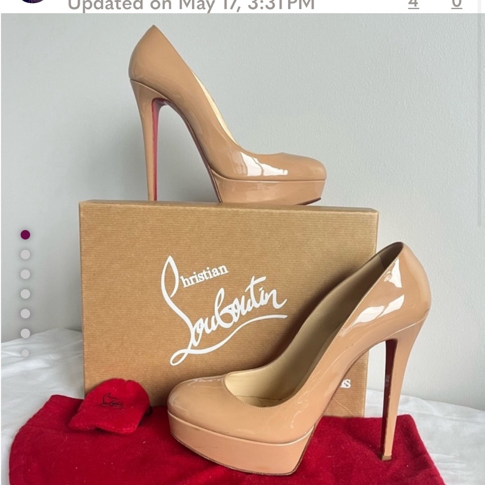 CHRISTIAN LOUBOUTIN Bianca Patent 140 mm Platform Heels sz. 39.5